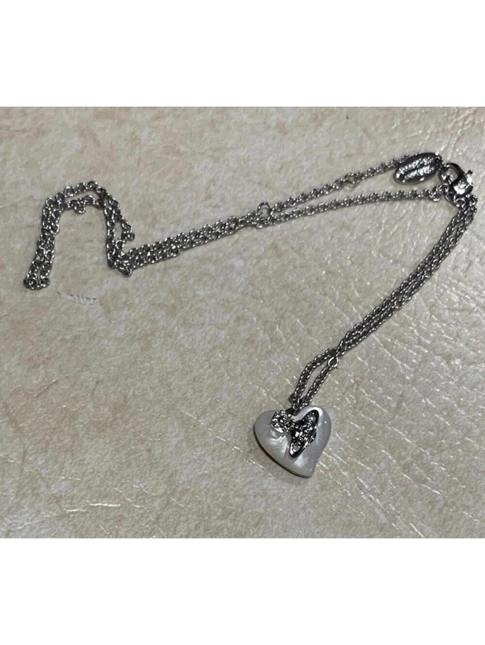 Vivienne Westwood Heart Orb Necklace Japan lmport  Pearl White Pendant Silver nw